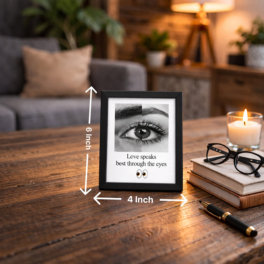 Personalized Eye Photo Frame – Custom Love Quote Mini Frame (6×4 Inch) | Love Craft Gifts