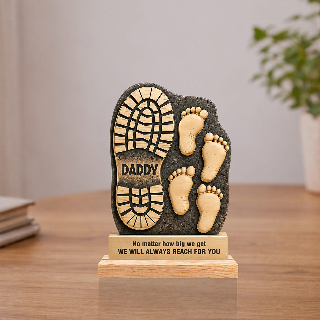 Personalized Daddy Footprint Table Top Gift 5.5x8" | Emotional Father’s Day Keepsake | Love Craft Gifts™