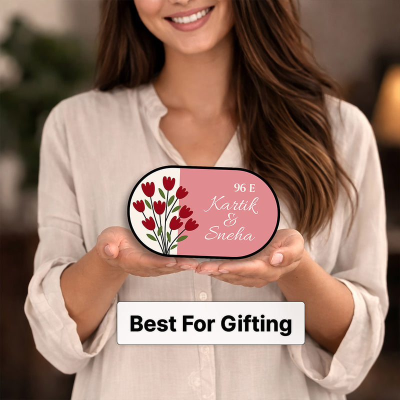 Personalized Floral Couple Name Plate-10x6"