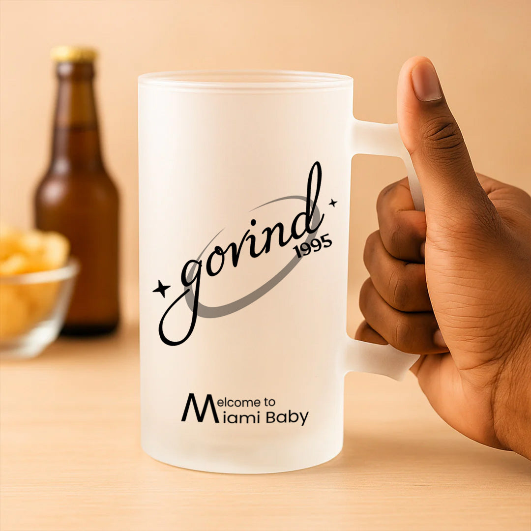 Personalized Frosted Beer Mug | Custom Name & Message | Love Craft Gifts