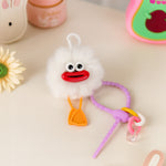 Fluffy Duck Bag Charm – Pink, Grey & White | Love Craft Gifts
