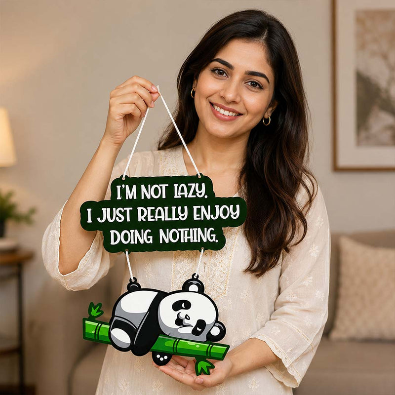 Funny Panda Quote Wall Hanging 9x12" | Humorous Bedroom & Room Decor | Love Craft Gifts™