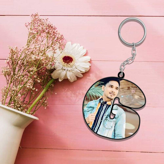 Alphabet Shape-Photo Printed Keychain | Love Craft Gifts