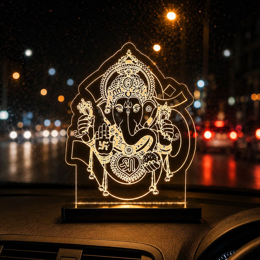 Ganesha Ji Car Dashboard Lamp