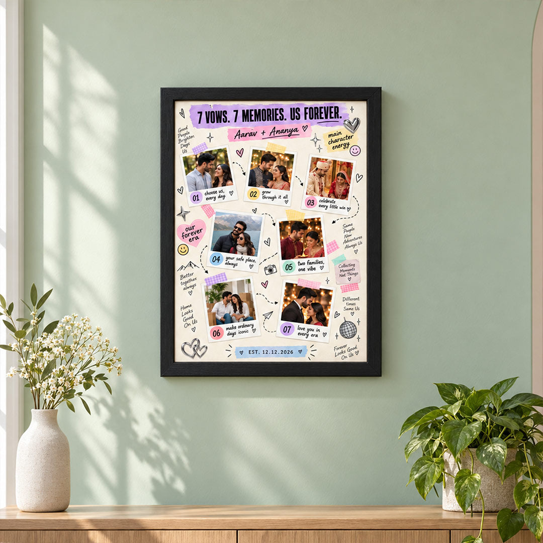 Gen Z Couple Polaroid Collage Anniversary Frame | Love Craft Gifts™