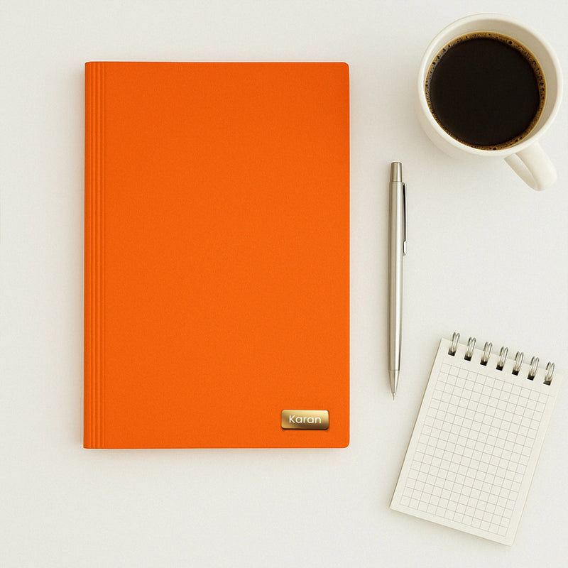 Personalized Orange Gift Set – Custom Diary, Red Pen & Bottle Combo in Premium Box | Love Craft Gifts
