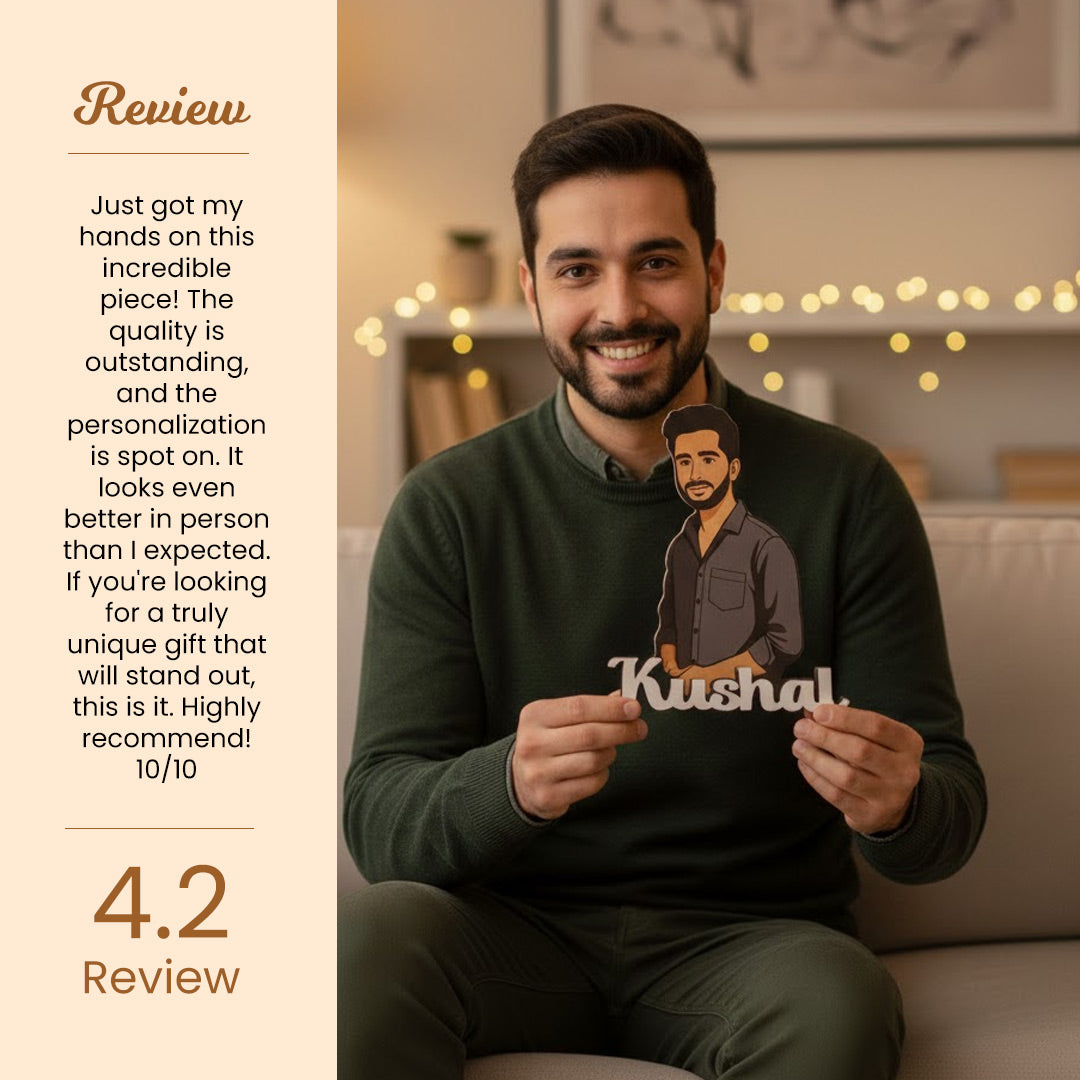 Personalized Cartoon Name Table Stand – 7×6" | Love Craft Gifts