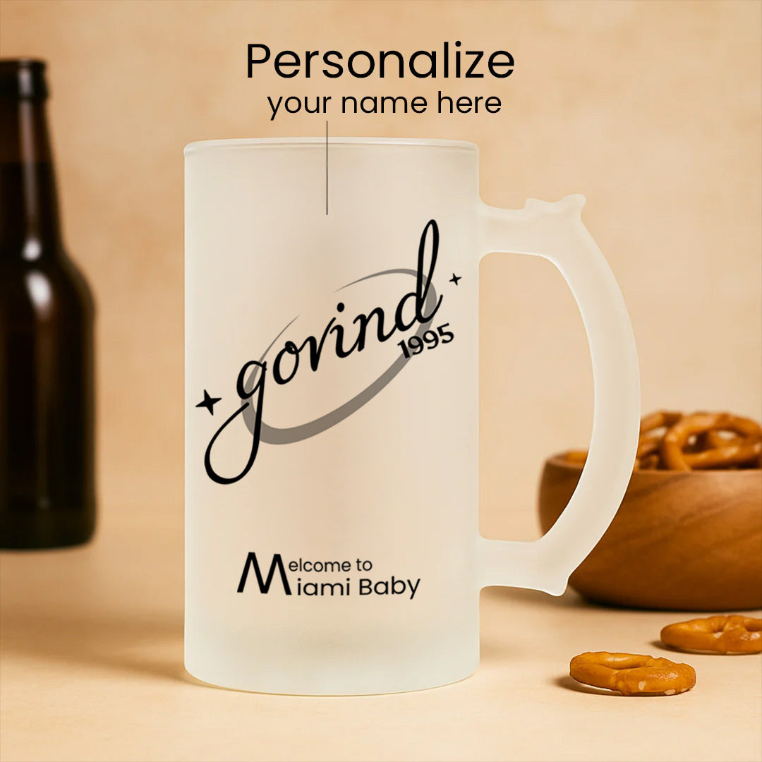 Personalized Frosted Beer Mug | Custom Name & Message | Love Craft Gifts