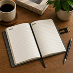 Personalized Grey Faux Leather Notebook with Custom Name Engraving | Premium A5 Executive Journal Gift for Professionals, Students & Office Use - A5 | Love Craft Gifts™
