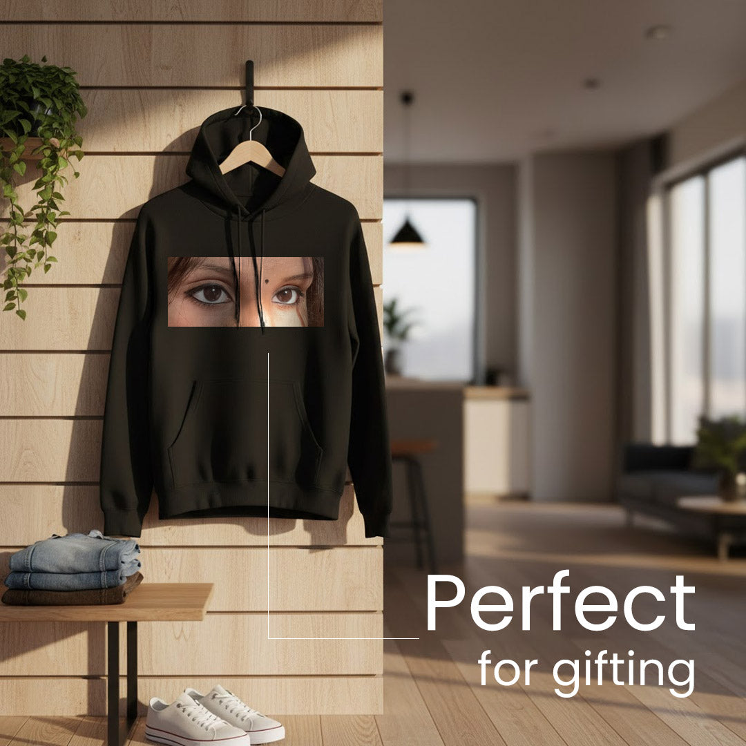 Personalized Eyes Photo Hoodie – Custom Printed Sweatshirt (All Sizes Available)