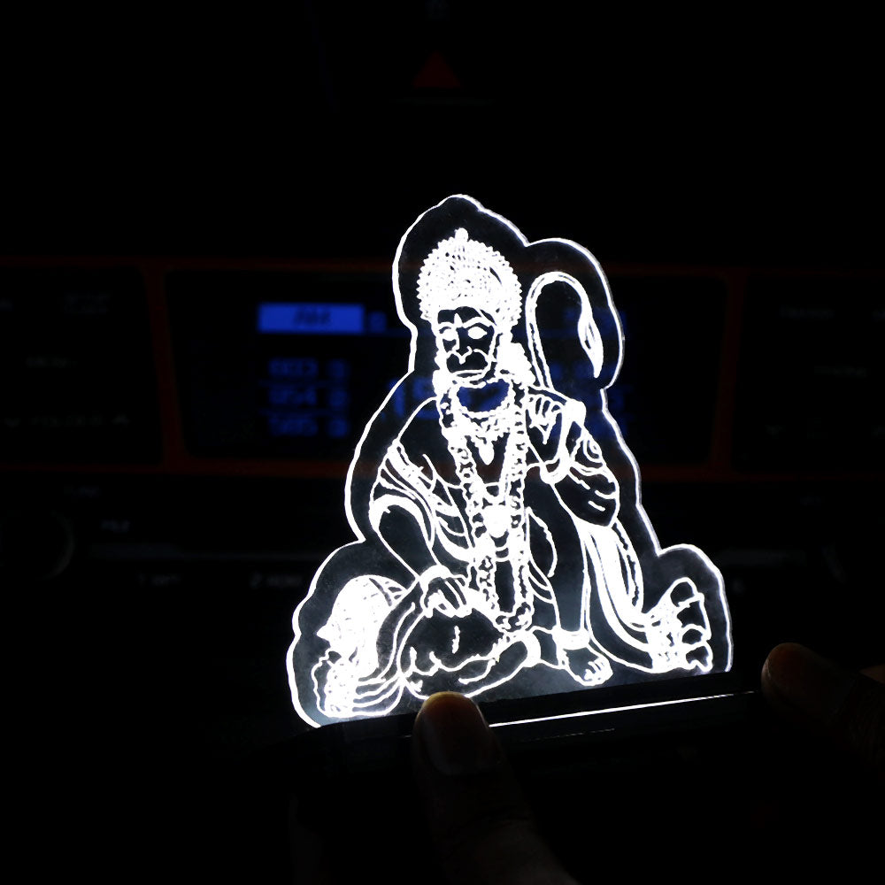 Lord Hanuman LED Car Dashboard Lamp – Premium Acrylic Bajrangbali Dashboard Light for Car Interior, Home Decor & Spiritual Gift | LoveCraftGifts™