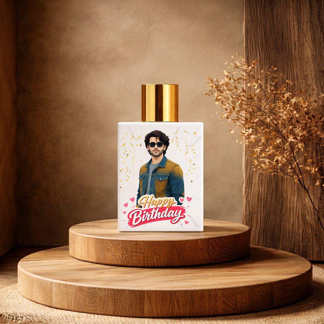 Happy Birthday Personalized Cartoon Perfume – Bellavita White Oud Eau De Parfum (100ml) | Love Craft Gifts