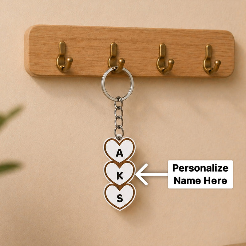 Personalized Heart Alphabet Keychain 1.5x2.5" | Custom Initial Keyring Gift | Love Craft Gifts™