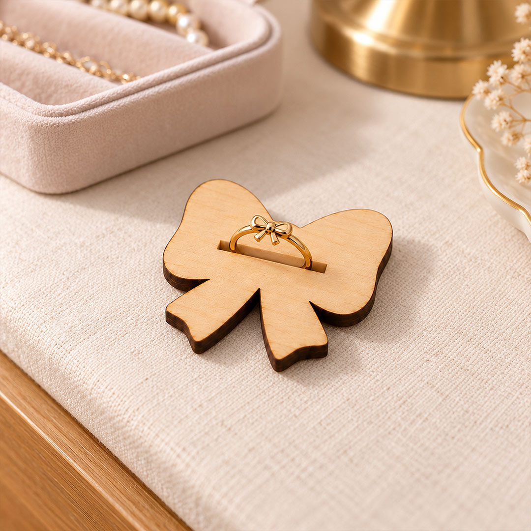 Heart Cloud Flower Bow & Moon Ring Holder | Love Craft Gifts™