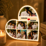 Personalized Heart Shape LED Photo Frame | Custom Name & Couple Photo Gift - 9x9" | Love Craft Gifts™