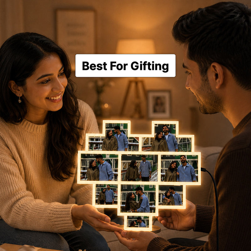 Personalized Heart Shape LED Photo Frame Lamp | Custom Couple Memory Gift with Photos - 8x9" | Love Craft Gifts™