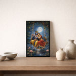 Radha Krishna Romantic Moonlight Wall Frame – Divine Love Spiritual Wall Art | Love Craft Gifts