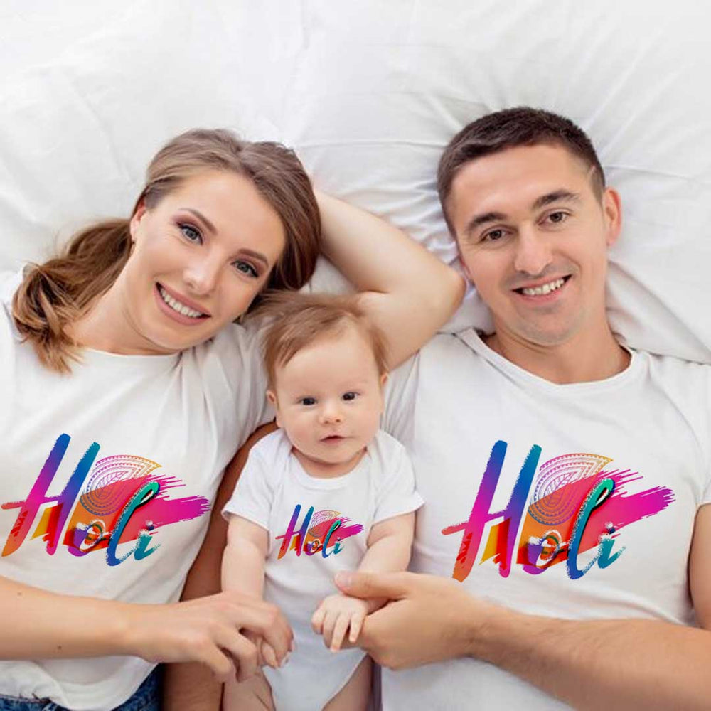 Holi Matching T-shirts for Family  Love Craft Gifts