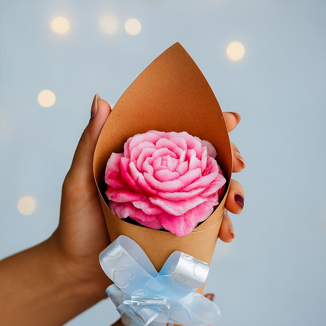 Handcrafted Flower Soap Candle with Gift Wrap | Love Craft Gifts