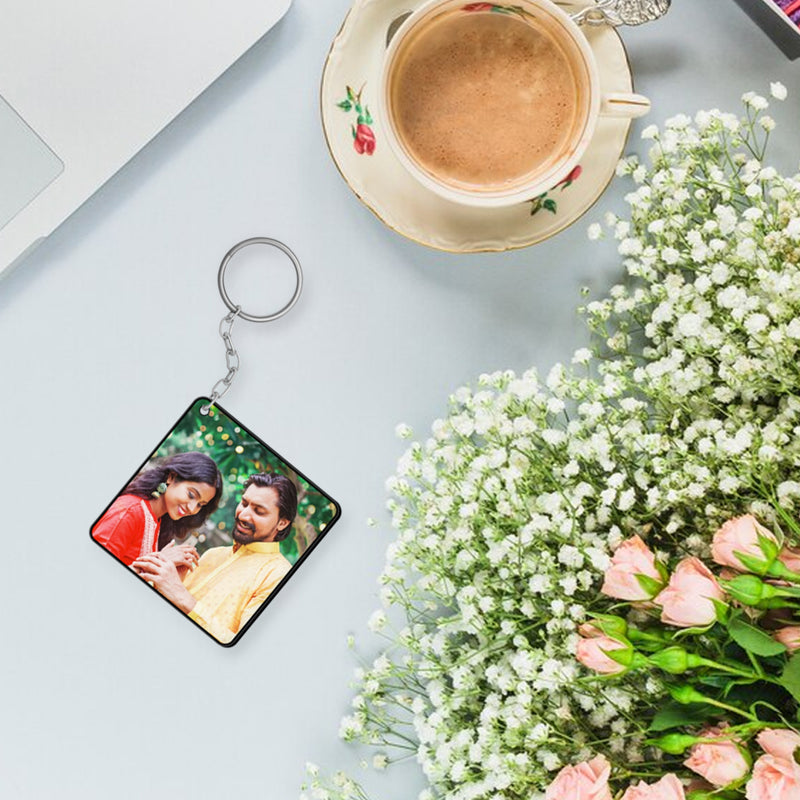 Square Shaped Keychain with Photo | Love Craft Gifts