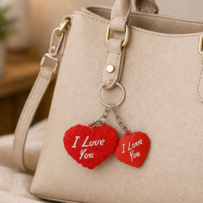 I Love You Heart Couple Keychain Set – Romantic Love Heart Keyring Gift for Couples & Valentine’s Day (Standard Gift Size) | Love Craft Gifts™