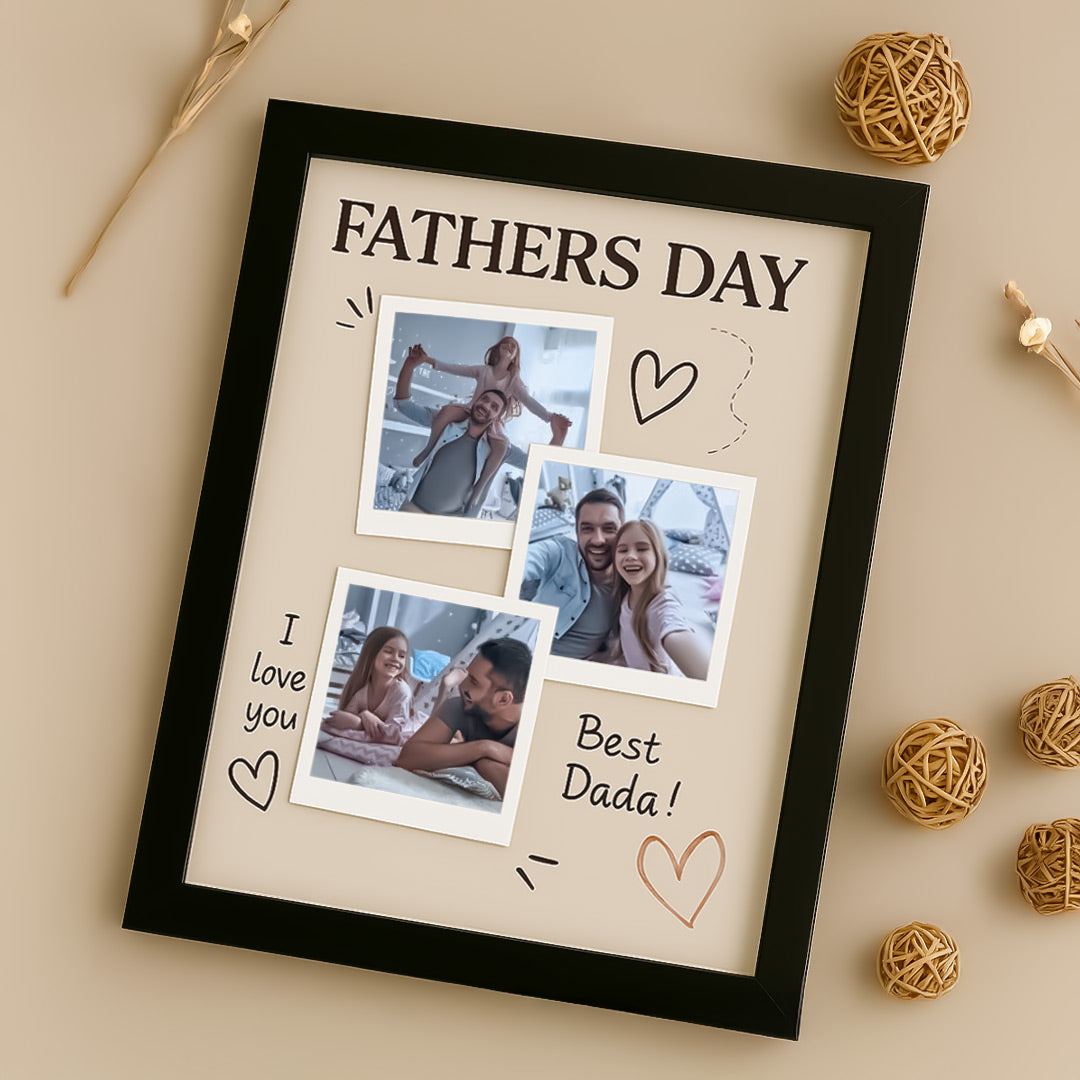 Personalized "Best Dada" Father’s Day Photo Frame – 3 Photo Collage with Message | Love Craft Gifts