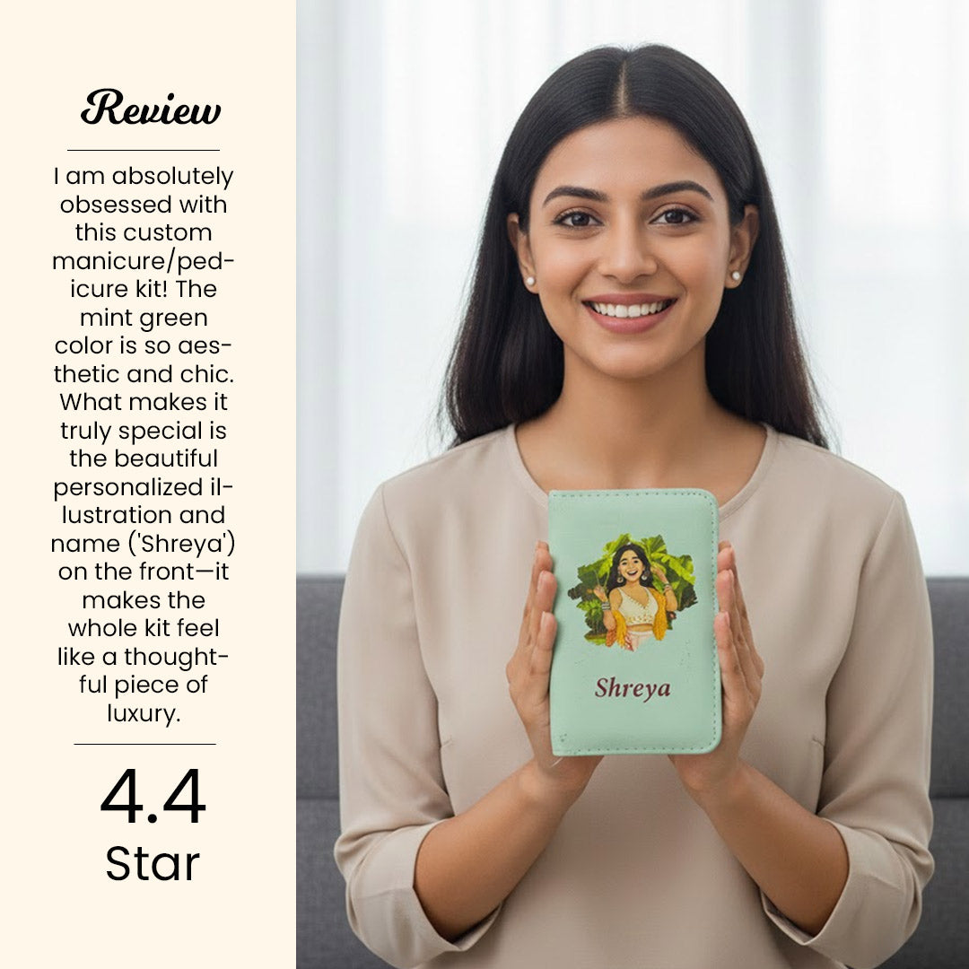 Personalized Illustrated Art Manicure & Pedicure Kit – 22-in-1 Premium Grooming Set | Love Craft Gifts