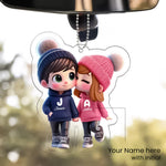 Customized Couple Car Hanger – Initial & Name Design (Acrylic) | Love Craft Gifts