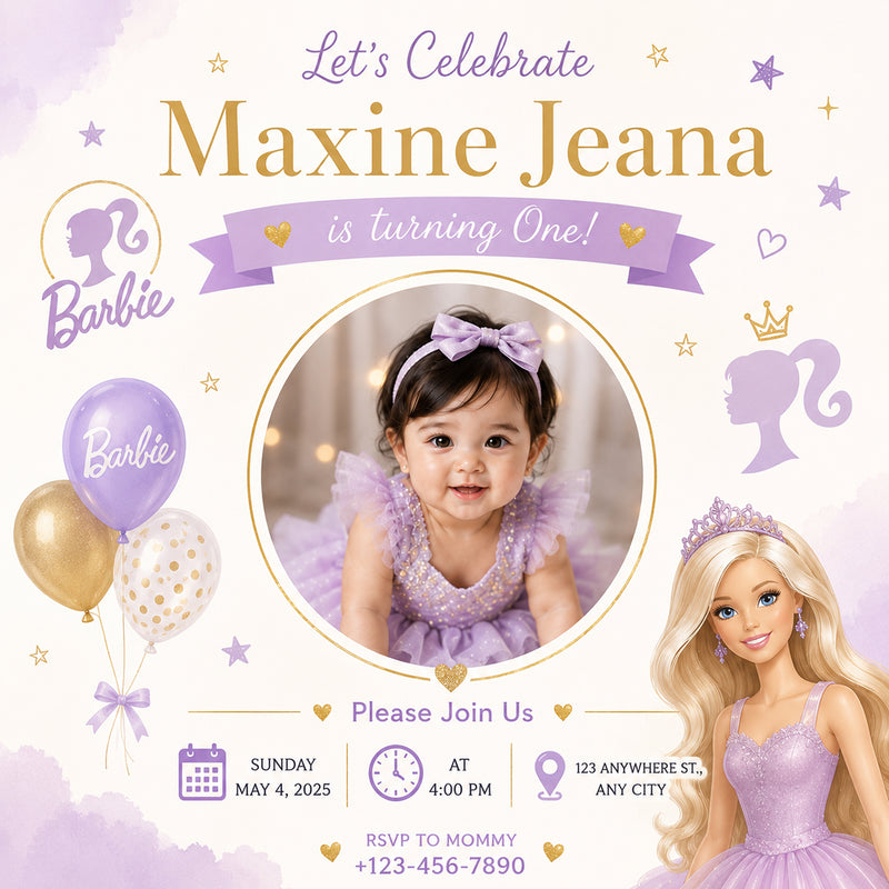 Kids Birthday Party E-Invite for Baby Boys & Girls | Digital Birthday Invitation Card