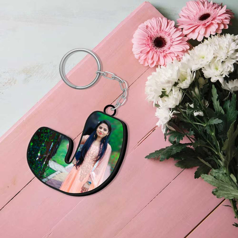 Alphabet Shape-Photo Printed Keychain | Love Craft Gifts