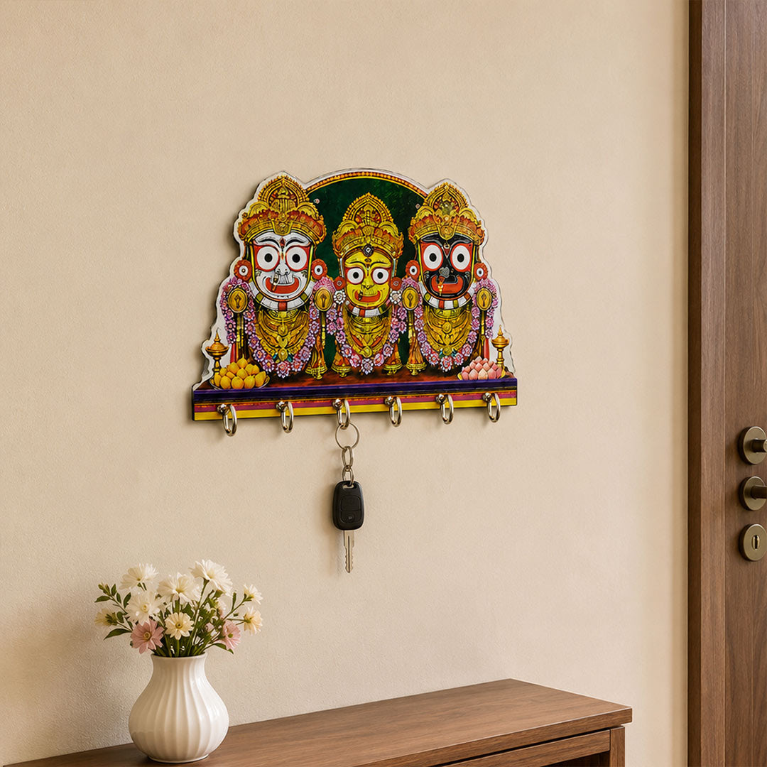 Jagannath Ji Spiritual Wall Key Holder | Religious Home Decor
