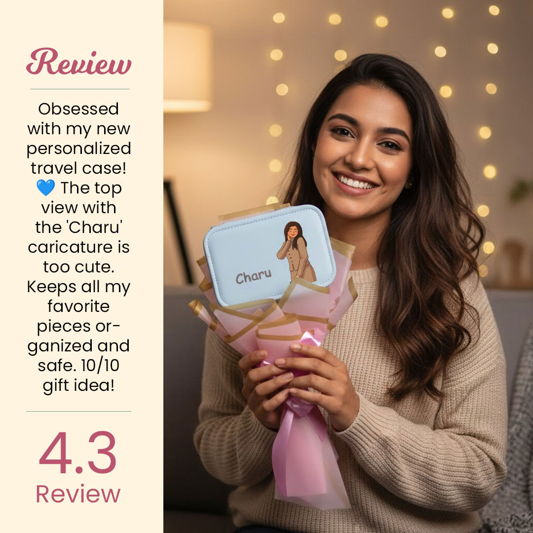 Customized Jewellery Box Bouquet – With Name & Illustrated Photo | Love Craft Gifts