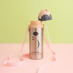 KIDZCO Personalized Kids Water Bottle | Stainless Steel | Leakproof Straw Sipper with Strap | Love Craft Gifts