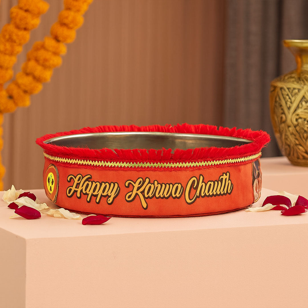 Personalized Karwa Chauth Pooja Gift Set with Photo | Love Craft Gifts