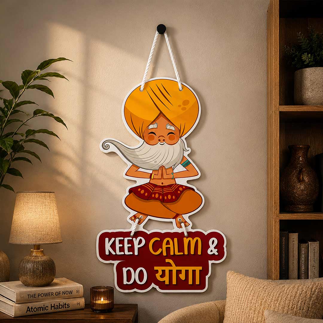 Keep Calm & Do Yoga Wooden Wall Hanging 9x18 Inch | Love Craft Gifts™