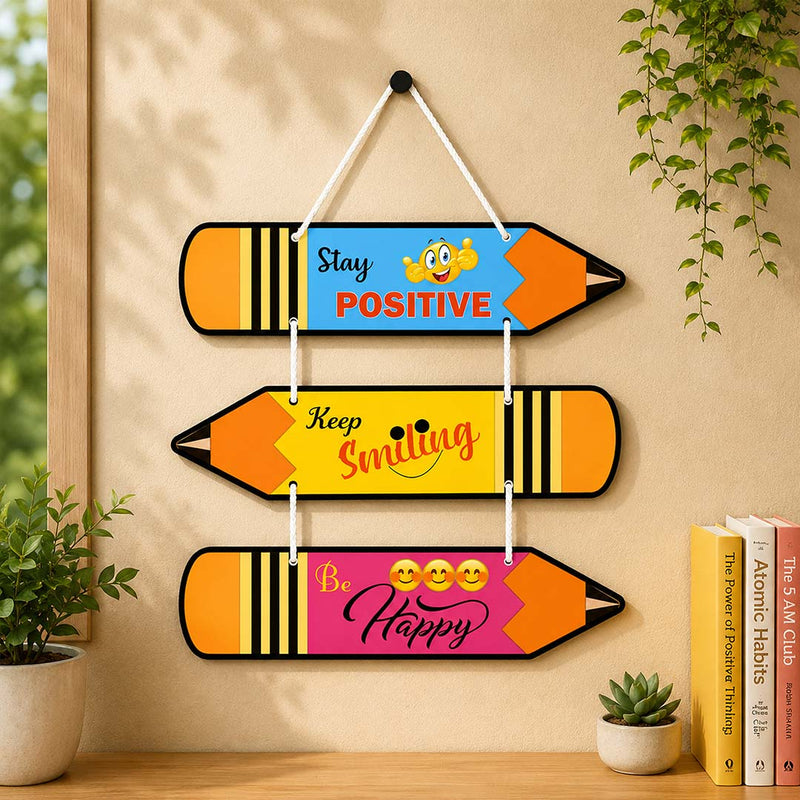Keep Smiling Be Happy Wooden Wall Decor | Kids Room & Learning Space Decor | Love Craft Gifts™