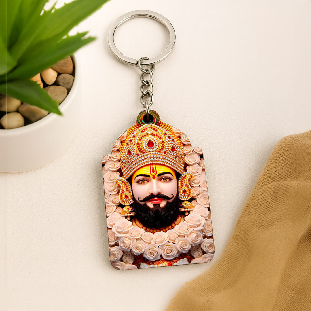 Love Craft Gifts – Khatu Shyam Ji Temple Arch Keychain | Premium UV Printed MDF | 2×3 inch