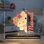 Personalized Kitty Character Name LED Lamp for Kids (5×6 Inch) | Love Craft Gifts