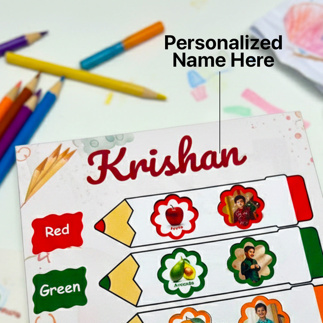 My Colour World – Personalized Kids Colour Learning Board (10×10″) | Love Craft Gifts