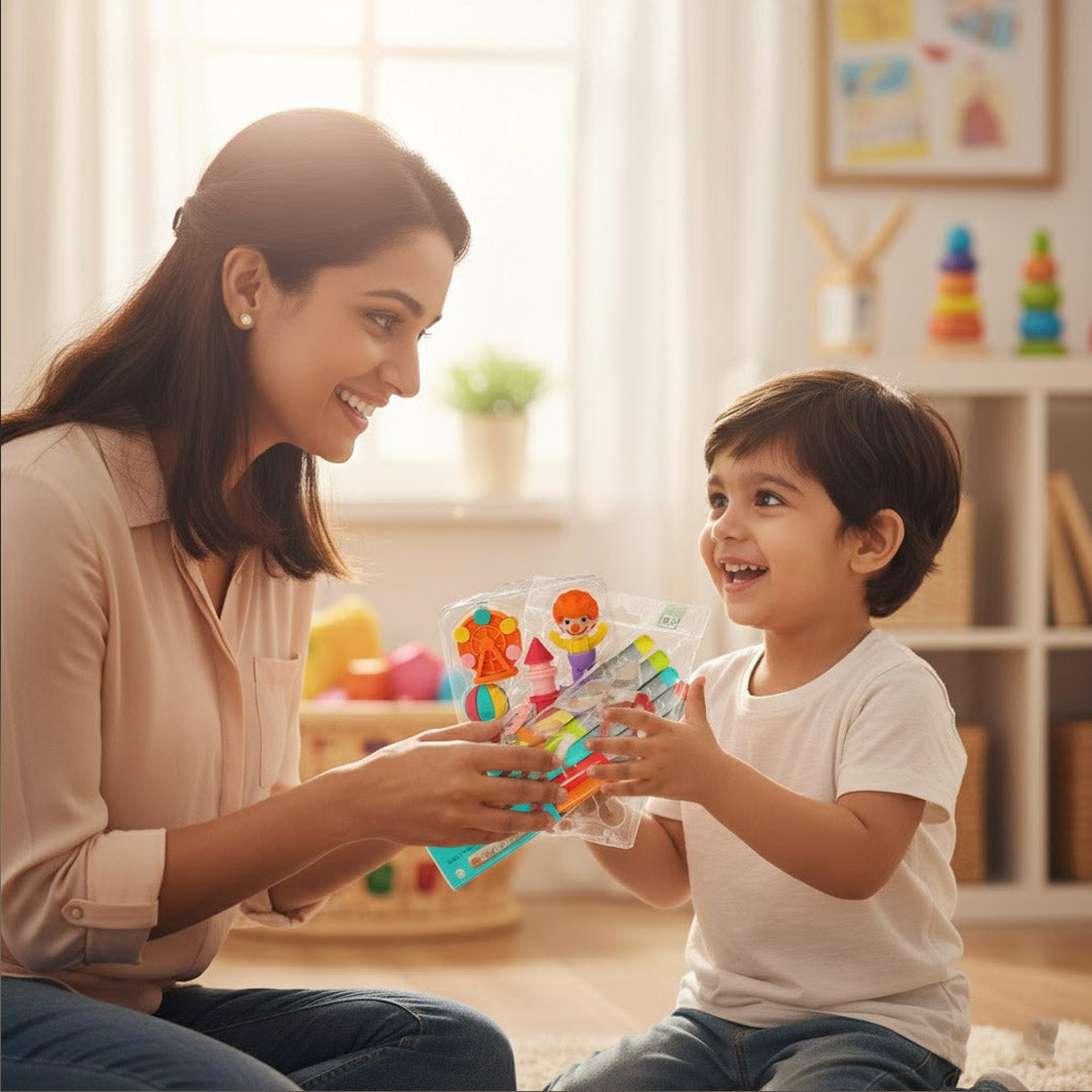 Kids Creative Pencil & Eraser Combo – Fun Learning Set | Love Craft Gifts