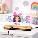 Personalized Cartoon Name LED Lamp for Kids (5×7 Inch) | Love Craft Gifts