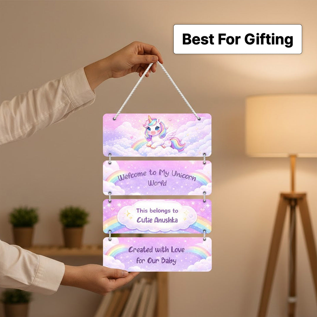 Personalized Unicorn Kids Name Wall Hanging | Love Craft Gifts