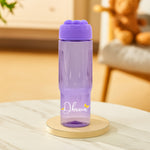 Personalized Cartoon Sipper Bottle – Purple & White | Custom Name | 3 Sizes | Love Craft Gifts