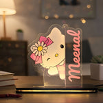 Personalized Kitty Character Name LED Lamp for Kids (5×6 Inch) | Love Craft Gifts