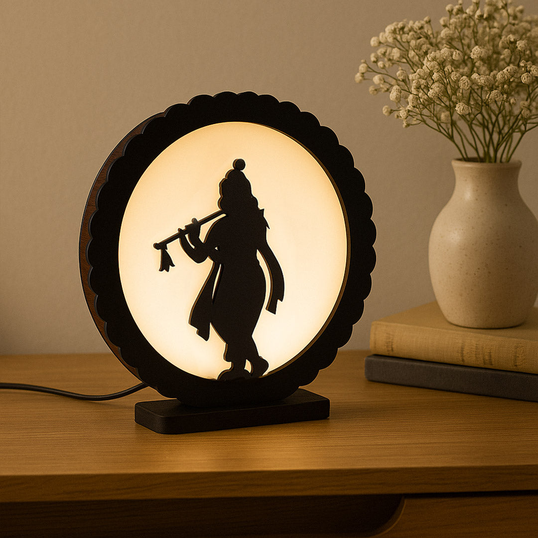 Krishna Silhouette LED Night Lamp – 8×8" | Love Craft Gifts