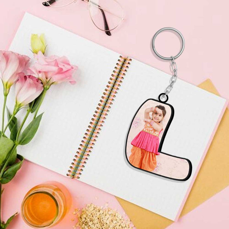 Alphabet Shape-Photo Printed Keychain | Love Craft Gifts