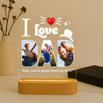 Custom LED Photo Lamp – I Love Dad Acrylic Night Light | Personalized Father’s Day Gift | Love Craft Gifts