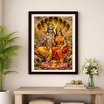 Lakshmi Narayan Wall Frame – Lord Vishnu and Goddess Lakshmi Spiritual Wall Art (Multiple Sizes) | Love Craft Gifts