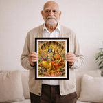 Lakshmi Narayan Wall Frame – Lord Vishnu and Goddess Lakshmi Spiritual Wall Art (Multiple Sizes) | Love Craft Gifts