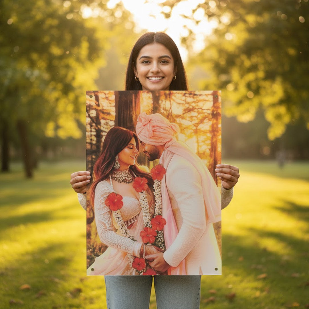 Personalized Wedding Photo Acrylic Wall Frame (18×24 & 24×36 Inch) | Love Craft Gifts